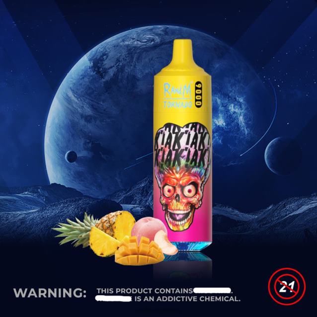 RandM Tornado 9000 vape pod ierīce 1 gab 1. versija - RandM Vape Store persiku mango ananāss V4NHV133