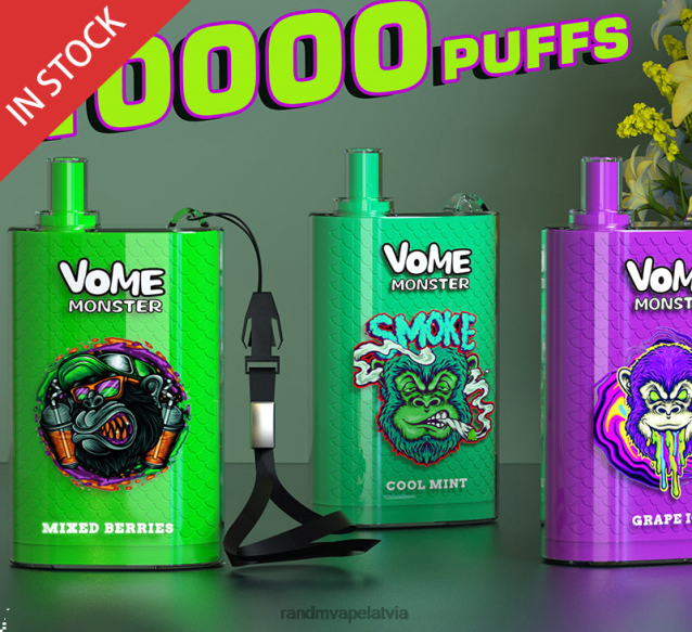 RandM Vome Monster 10000 gaisa plūsmas kontroles vape pod ierīce 1gab - RandM Vape Review sulīgs ledus V4NHV277