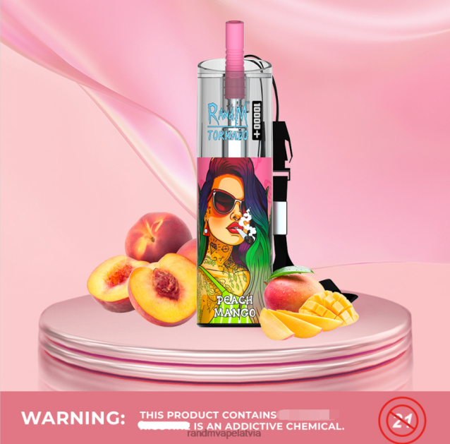 RandM Tornado 10000 plus gaisa plūsmas kontroles vape ierīce 1gab - RandM Vape Online persiku mango V4NHV85