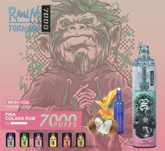 RandM Tornado 7000 gaisa plūsmas kontroles vape ierīce 1gab - RandM Vape Online pina colada rums V4NHV175