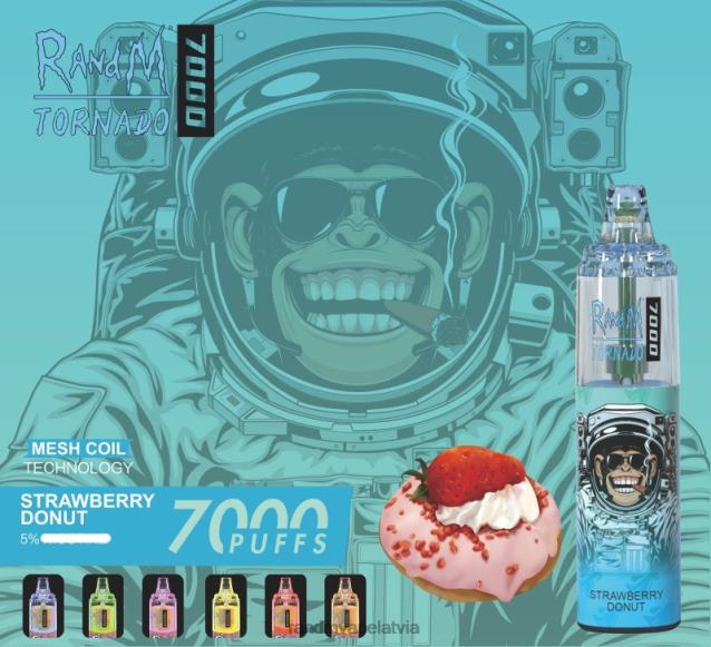 RandM Tornado 7000 gaisa plūsmas kontroles vape ierīce 1gab - RandM Vape Review zemeņu virtulis V4NHV167