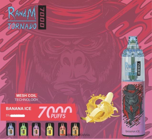 RandM Tornado 7000 gaisa plūsmas kontroles vape ierīce 1gab - RandM Vape Riga banānu ledus V4NHV172