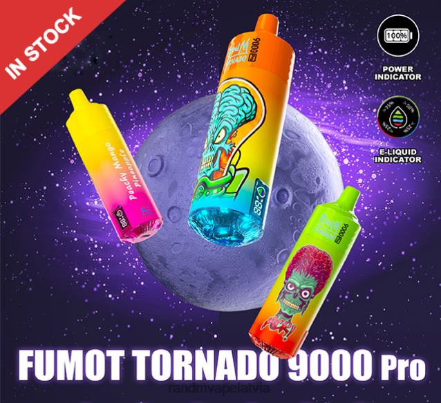 Fumot RandM Tornado 9000 pro vape ierīce ar akumulatoru un ejuice displeja versiju 3 - RandM Vape Riga melnā pūķa ledus V4NHV222