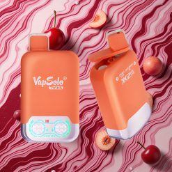 Ķiršu kola & Sulu Peaches ledus Vapsolo Twins 20000 Puffs izmērījumi: 51 x 29 x 94.9 mm, E-šķidrums: 40 ml