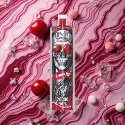 Ķiršu Ledus Uwin Shisha Hookah Crystal 20000 Puffi, 22ml ietilpība, 650 mAh baterija