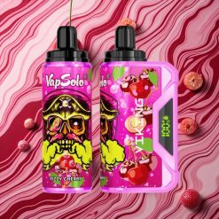 Spiedoņa ķiršu garša VapSolo VIKING 12000 izmēģinājumu E-šķidrums: 22 ml & Nikotīna stiprums: 20 mg/ml & 50 mg/ml