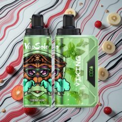 Svaigs Mētra VapSolo VIKING 12000 Puffs Vienreizlietojamais Vape Lādēšanas ports:Type-C Iekšējais šķidrums:22ml