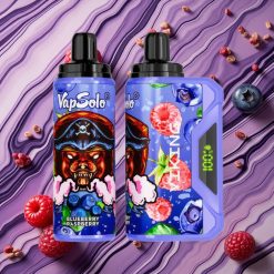 Zemeņu Aveņu VapSolo VIKING 12000 Pūšu Vienreizlietojamais Vape ar 22ml e-šķidruma un 20 mg/ml & 50 mg/ml nikotīna saturu