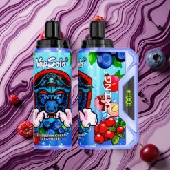 Zemeņu-ķiršu-apeļšu VapSolo VIKING 12000 Puffs izmestais veips ar 22ml e-šķidruma un Type-C uzlādi