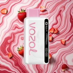 Zemeņu saldējuma garšas VOZOL STAR 9000/12000 izmestais veips līdz 9000/12000 piepufēm, 650mAh akumulatora ietilpība