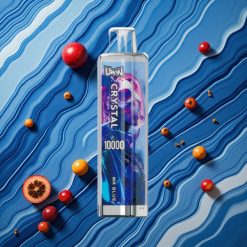 Zilais UWIN Crystal 10000 Puffs Vienreizlietojamais Vape Mr Blue ar RGB gaismu un 18ml e-šķidruma ietilpību